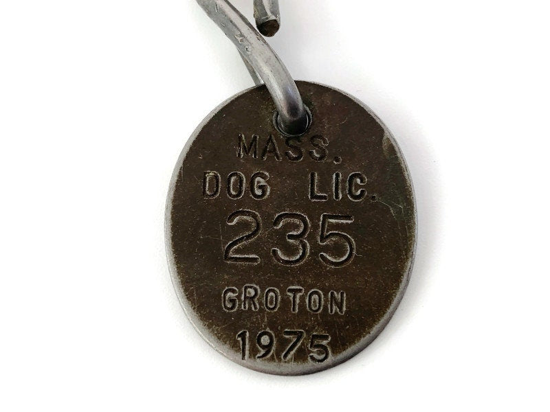 1975 Groton Massachusetts Dog License Metal Tag