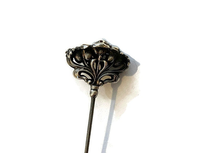 Antique Art Nouveau Sterling Silver Hat Pin