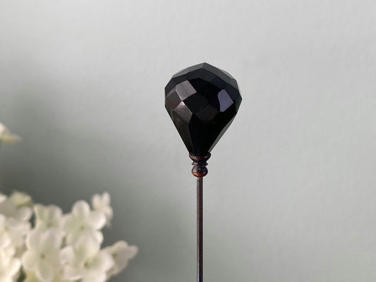 Antique Faceted Glass Hat Pin