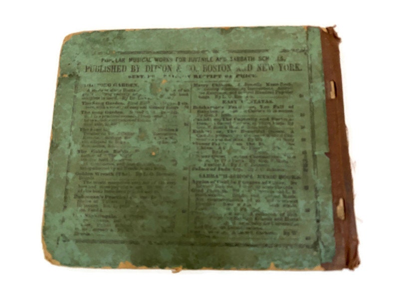 1854 Song Book, The Song-Garden First Book by Lowell Mason