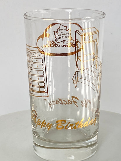 Vintage Ethan Allen Factory Birthday Glassware Beecher Falls, Vermont