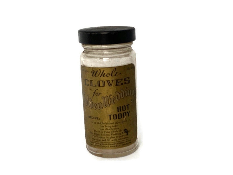 1930's Cloves Golden Wedding Glass Jar