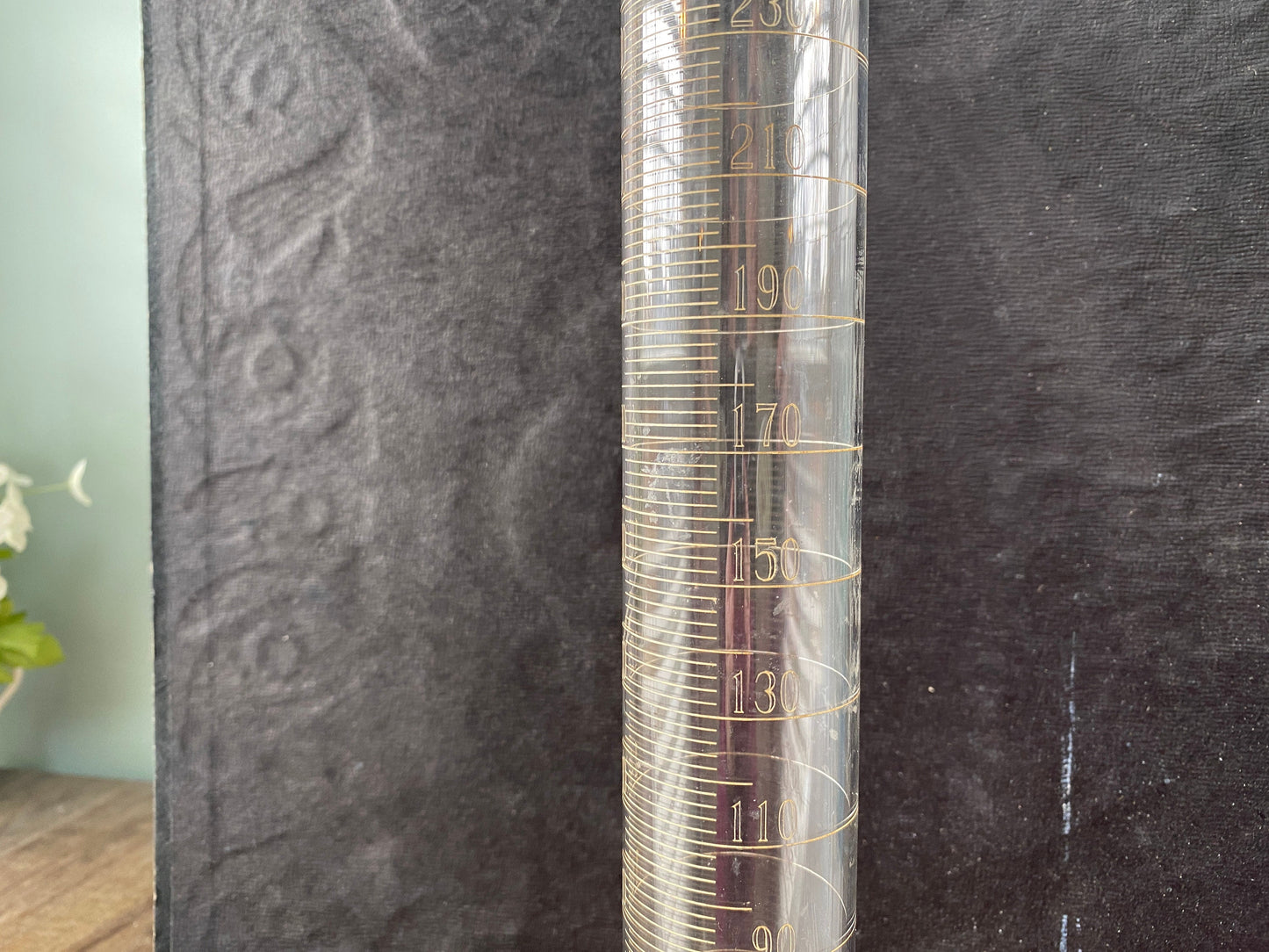 Vintage Glass Graduated Measuring Cylinder Wheel Etched Labware