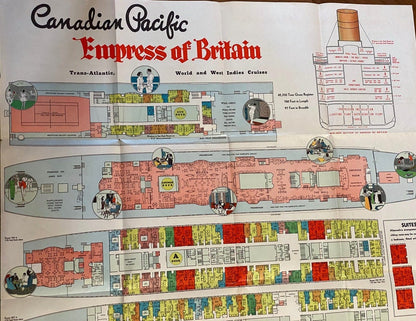 1938 Cruise Ship Brochure, The Empress of Britain Canadian Pacific