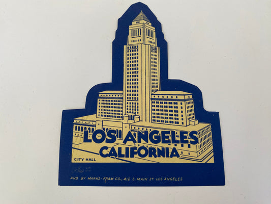 1935 Los Angeles California Luggage Souvenir