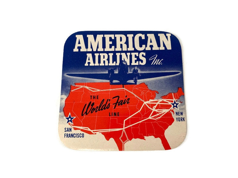 1939 Worlds Fair American Airlines Travel Sticker – Duckwells