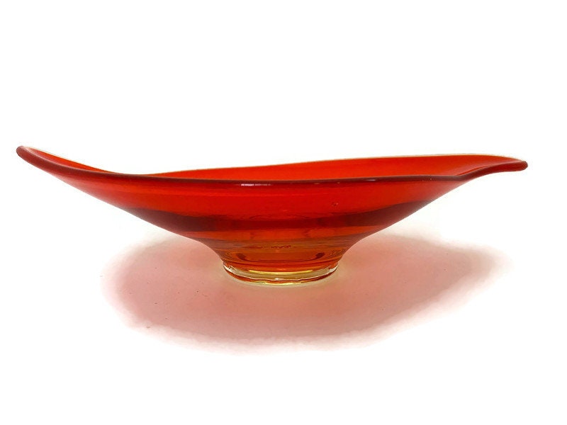 MCM Amberina Glass Dish by Viking Glass
