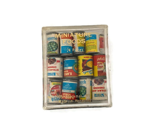 1970s Miniature Canned Food Containers