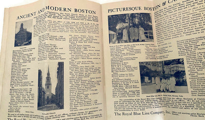 Antique New England Sightseeing Brochure for Boston and Vicinity