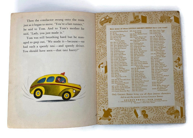 1946 Little Golden Book, "The Taxi that Hurried, First M Edition # 25