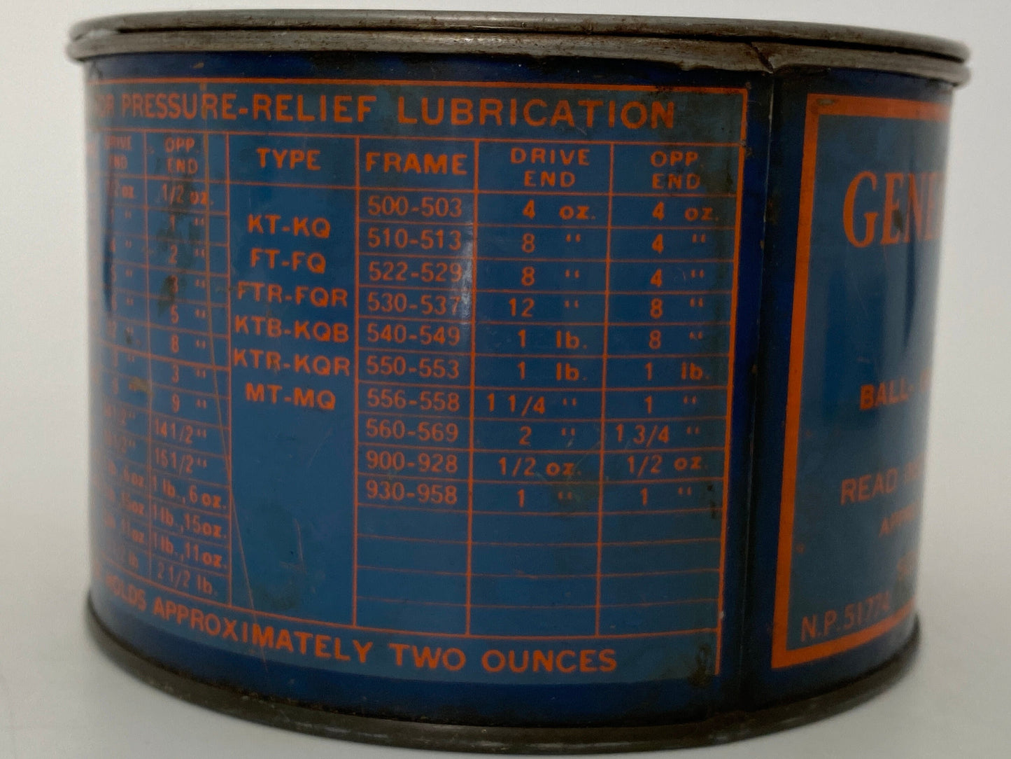 Midcentury General Electric Grease Tin Can