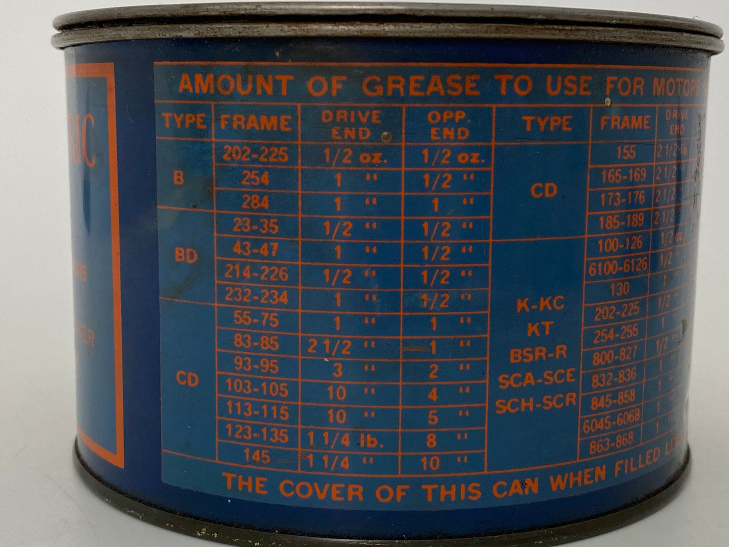 Midcentury General Electric Grease Tin Can