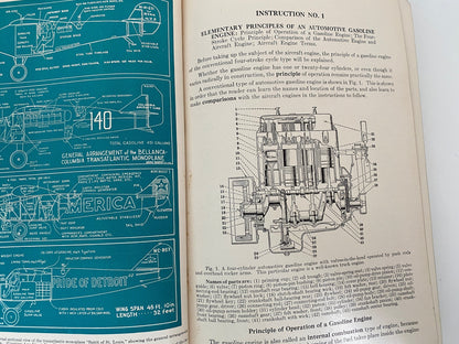 1929 Vintage Book, Dyke's Aircraft Engine Instructor