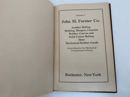 Vintage Book, the John Mr. Forster Co Mill Supplies Catalogue A
