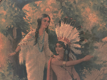 Vintage Native American Litho Tin