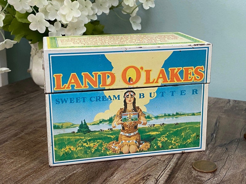 Vintage Land O'Lakes Butter Recipe Box and Cards