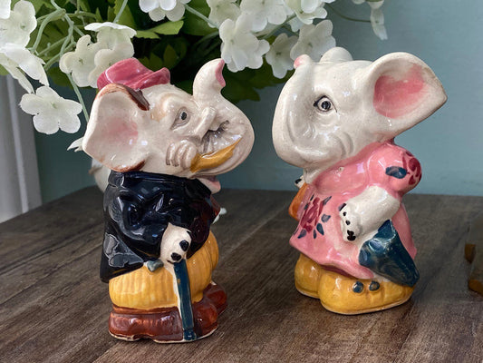 Midcentury Elephant Salt & Pepper Shakers
