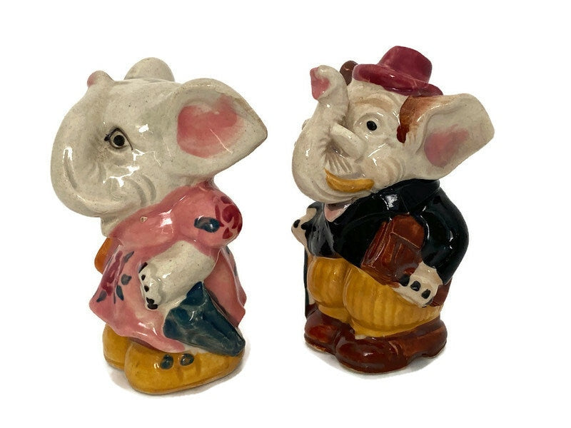 Midcentury Elephant Salt & Pepper Shakers