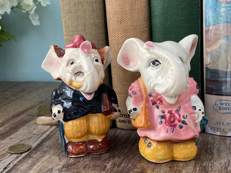 Midcentury Elephant Salt & Pepper Shakers