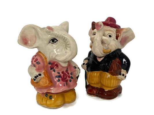 Midcentury Elephant Salt & Pepper Shakers