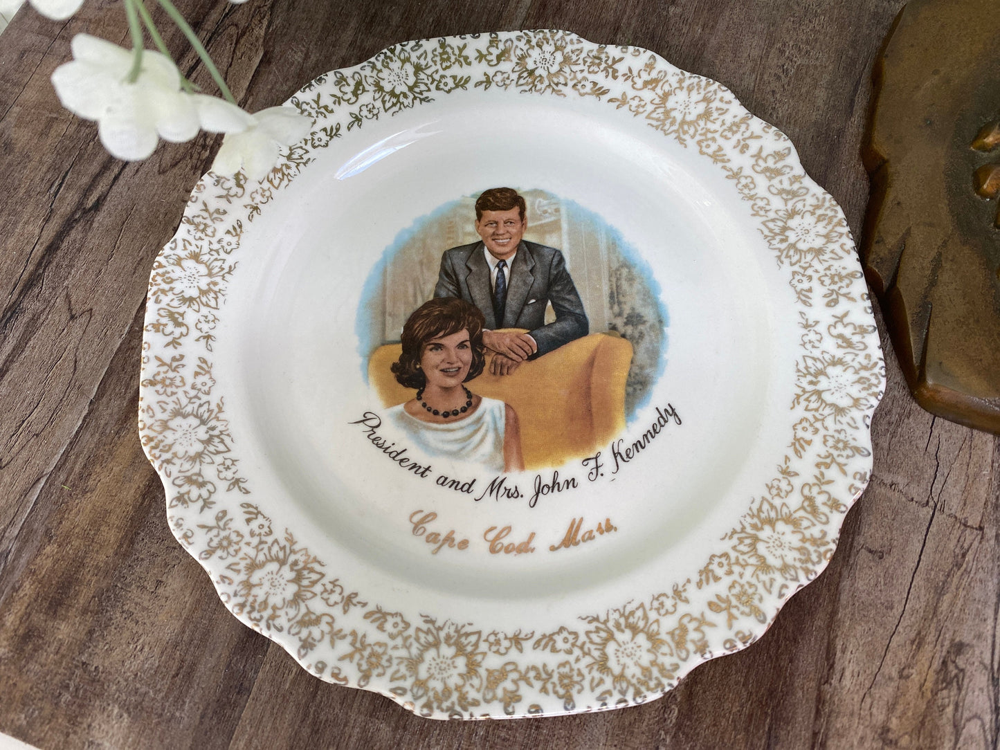 Midcentury JFK Souvenir Collectible Plate