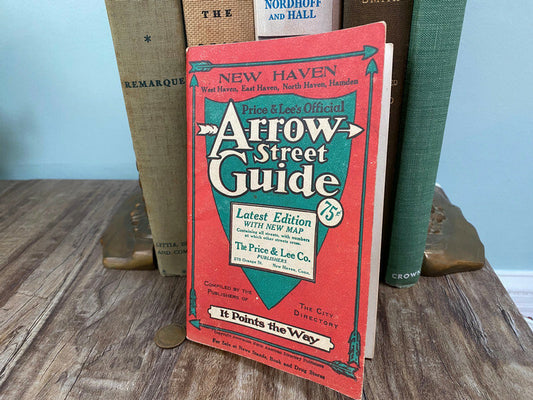 Midcentury New Haven Connecticut Arrow Street Guide