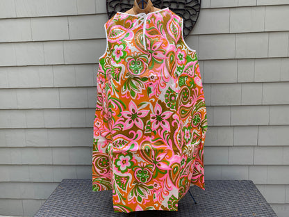 Rare 1960s Almost Paper Tent Dress by Flower Modes