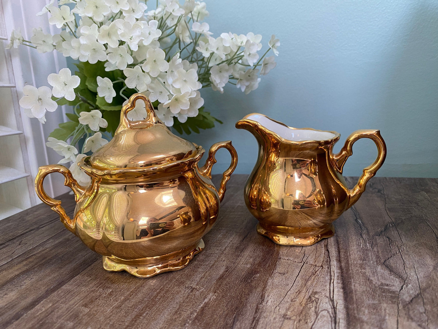 Vintage Gold Ceramic Tea Set