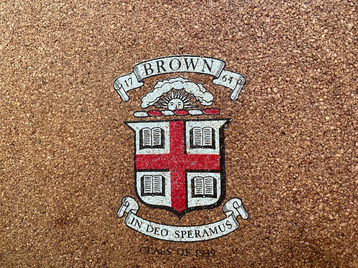 Vintage Brown University Cork and Melamine Drink Tray