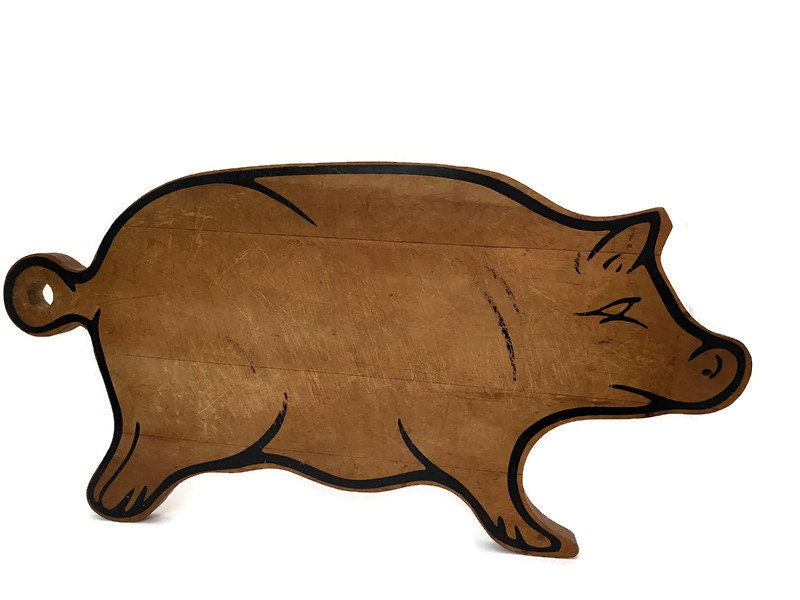Vintage Wood Pig Cutting Board