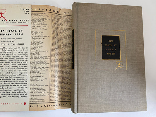 Vintage Book, Six Plays by Henrik Ibsen translated by actress Eva Le Gallienne