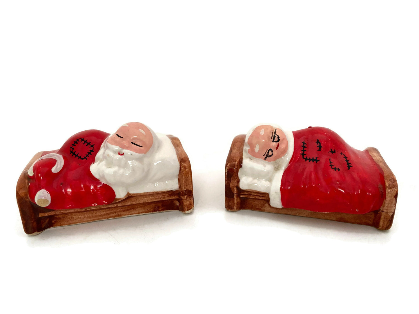 Midcentury Santa & Mrs. Claus Sleeping Salt & Peppers