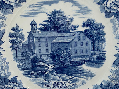 Vintage Old Slater Mill Pawtucket RI Souvenir Plate