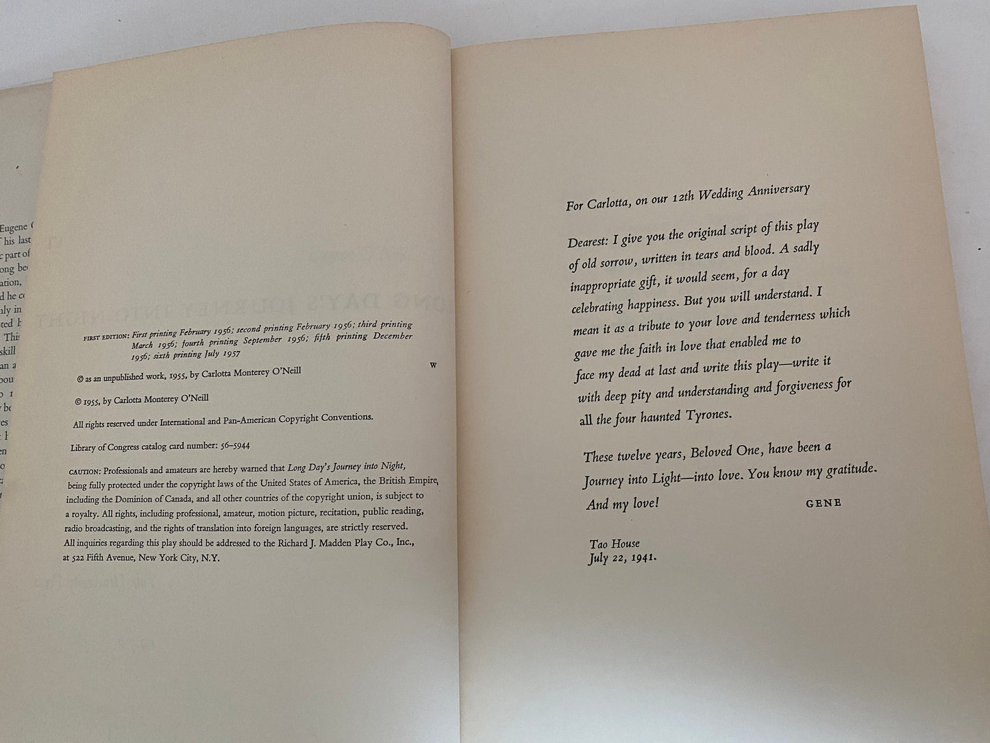 Midcentury Hard Days Journey in Night 1st Ed, 9th Printing