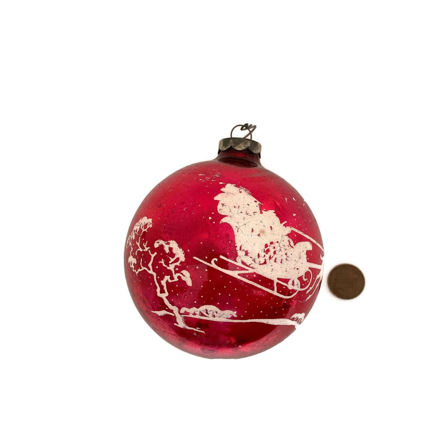 Midcentury Large Jumbo Christmas Ornament by Shiny Brite