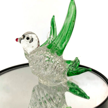 Vintage Spun Glass Christmas Bird Tree Ornament