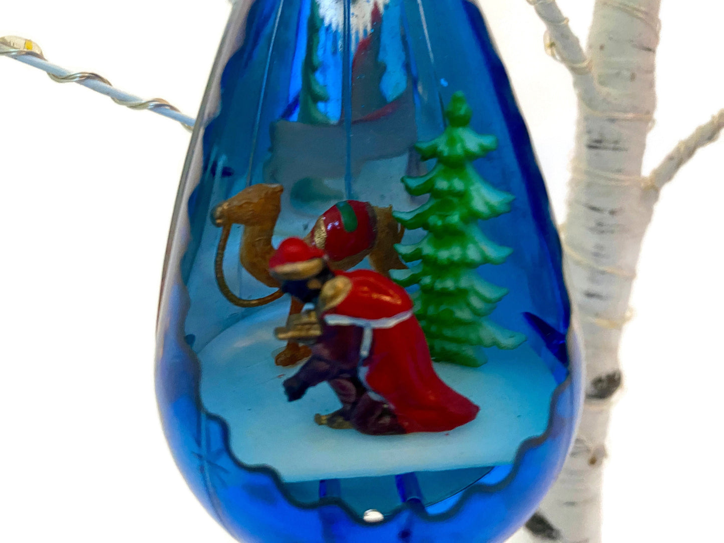 Midcentury Plastic Diorama Christmas Ornaments