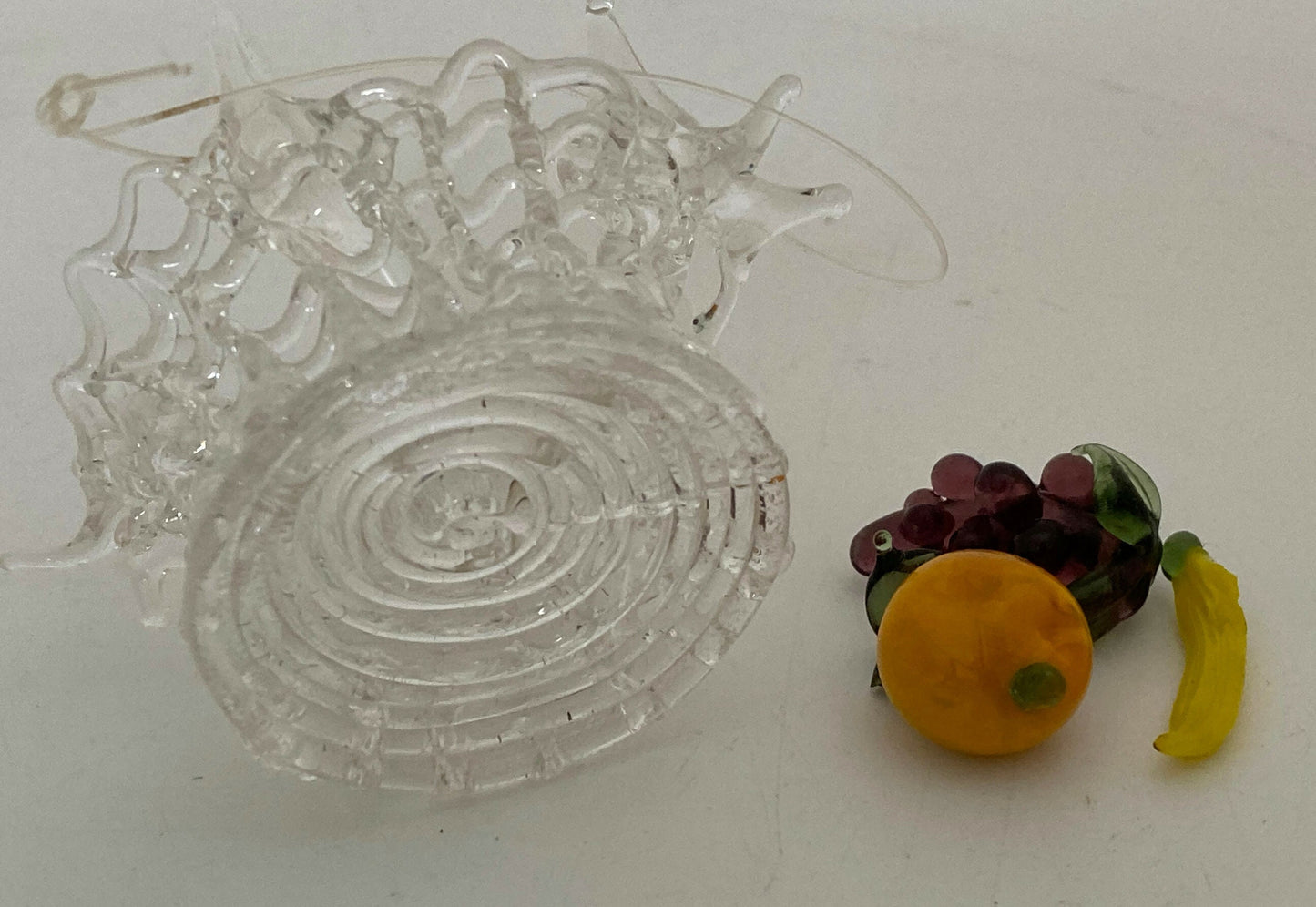 Vintage Spun Glass Basket