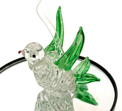 Vintage Spun Glass Christmas Bird Tree Ornament