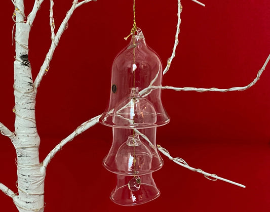 Vintage Glass Three Tiered Bell Christmas Tree Ornament