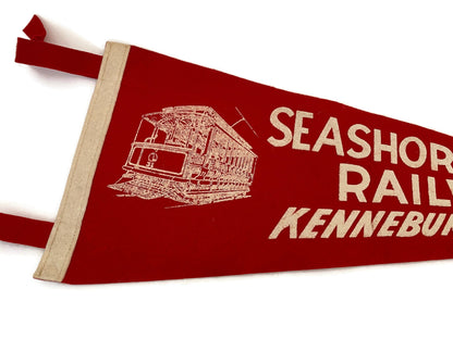 Vintage Kennebunkport Maine Pennant, a souvenir of the Seashore Electric Railway