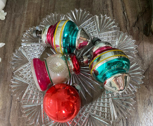 Midcentury Glass Christmas Tree Ornaments