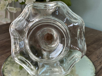 Midcentury Cologne Bottle Flower Shaped with Spiral Neck