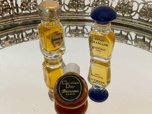 Vintage Perfume Micro Mini Bottles of Diorama Chamade and GivenchyII