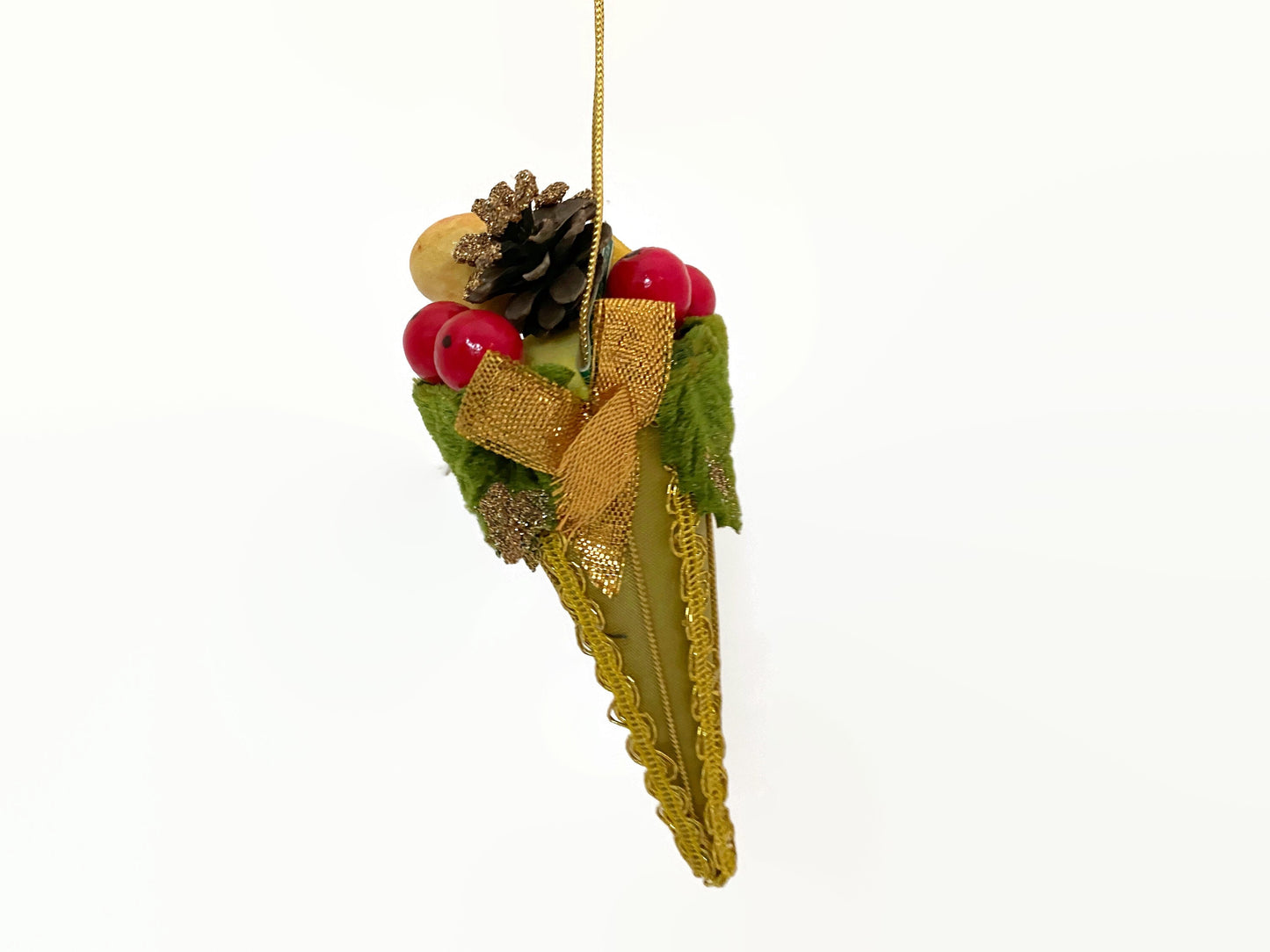 Vintage Christmas Fruited Cone Ornament Made in Japan
