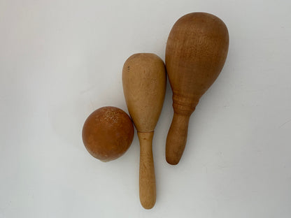 Vintage Sock Darners Two Handled Wood and a Rare Hollowed Gourd