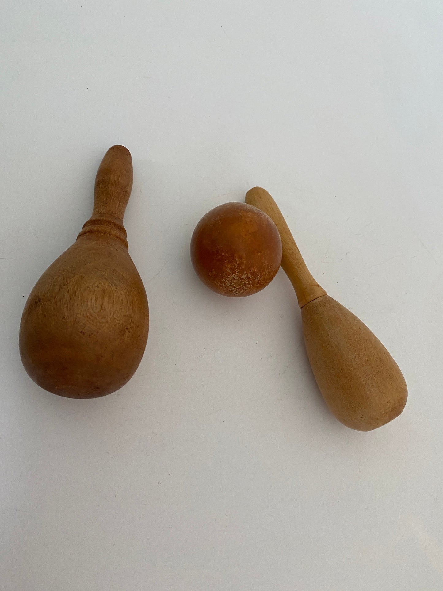 Vintage Sock Darners Two Handled Wood and a Rare Hollowed Gourd
