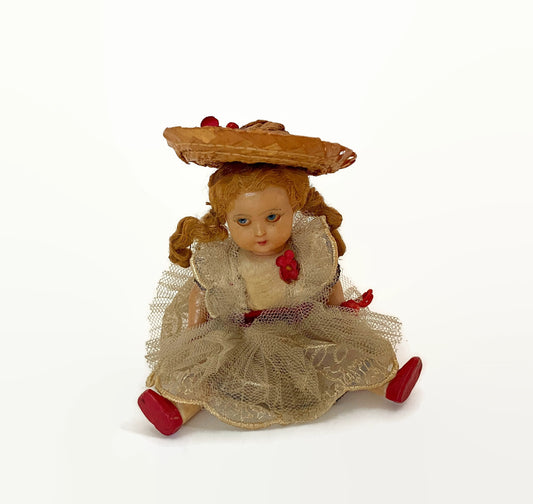 Vintage Celluloid Country Miss Doll