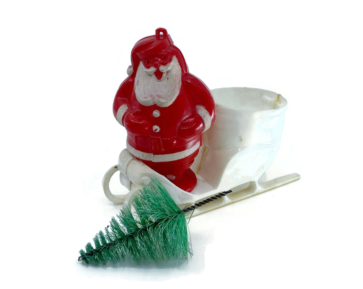 Midcentury Santa Claus Plastic Candy Container