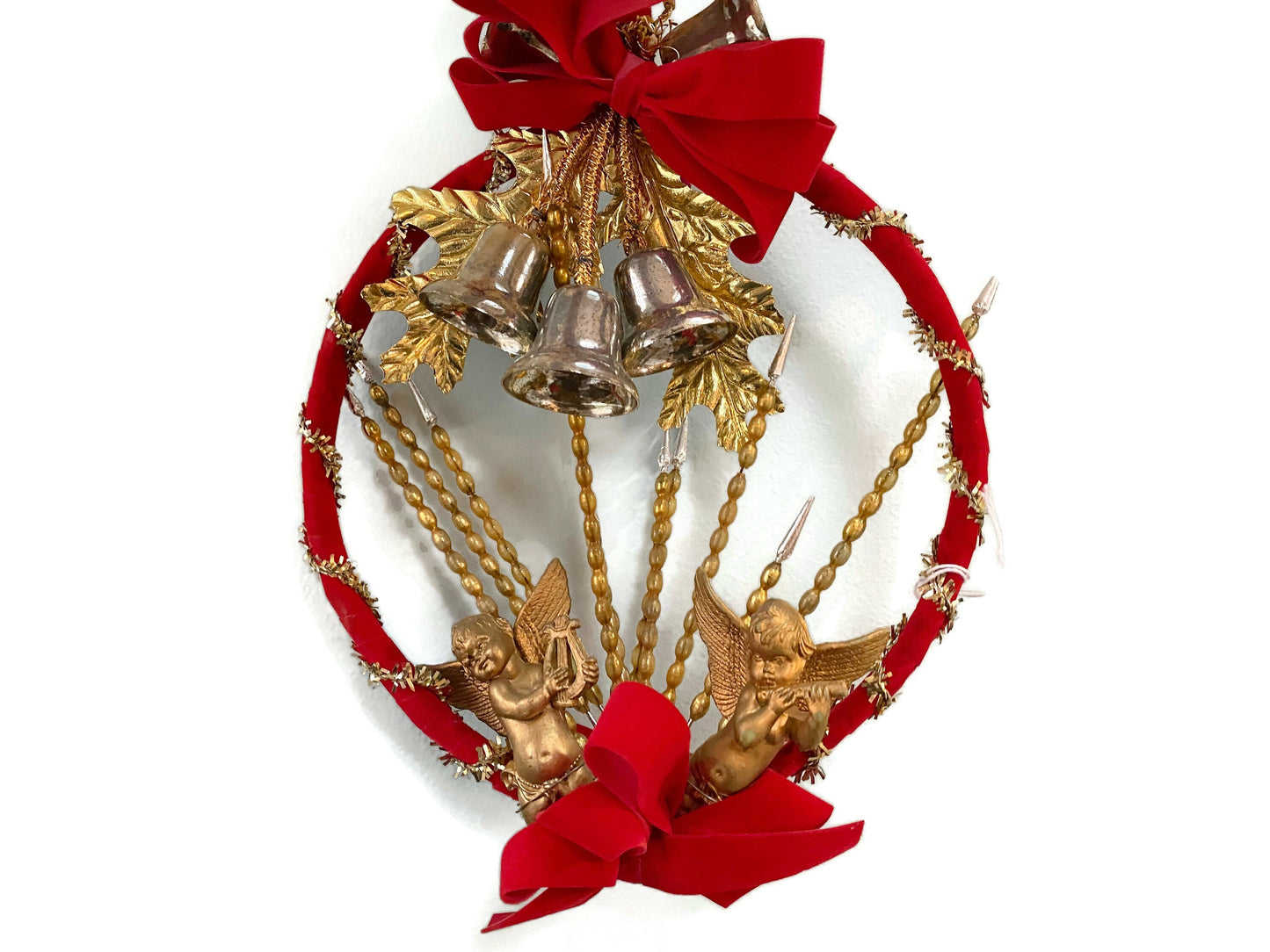 Vintage Small Wreath with Mercury Glass Bead Picks